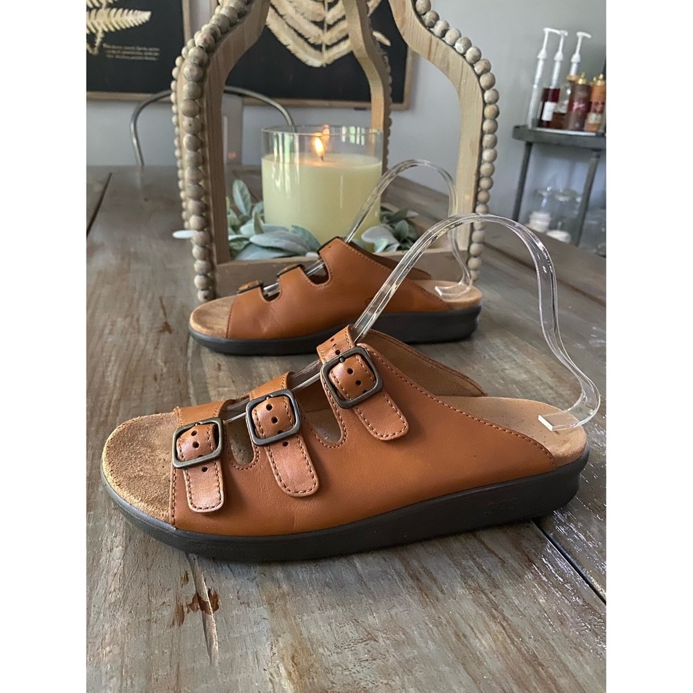 SAS Tripad Comfort Leather Sandals Shoes Womens 9 Narrow‎ Tan Brown - Picture 3 of 9